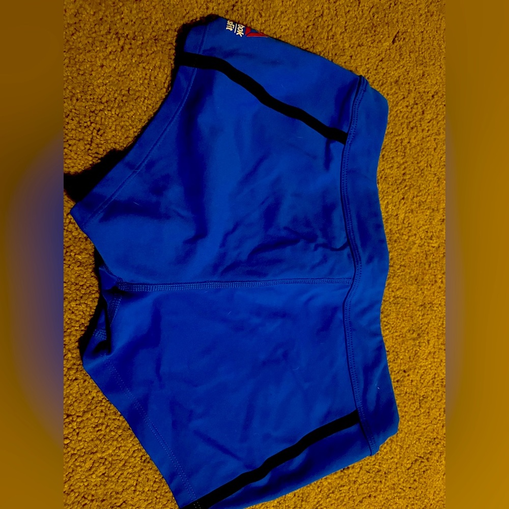 Rogue S blue old school CrossFit games shorts